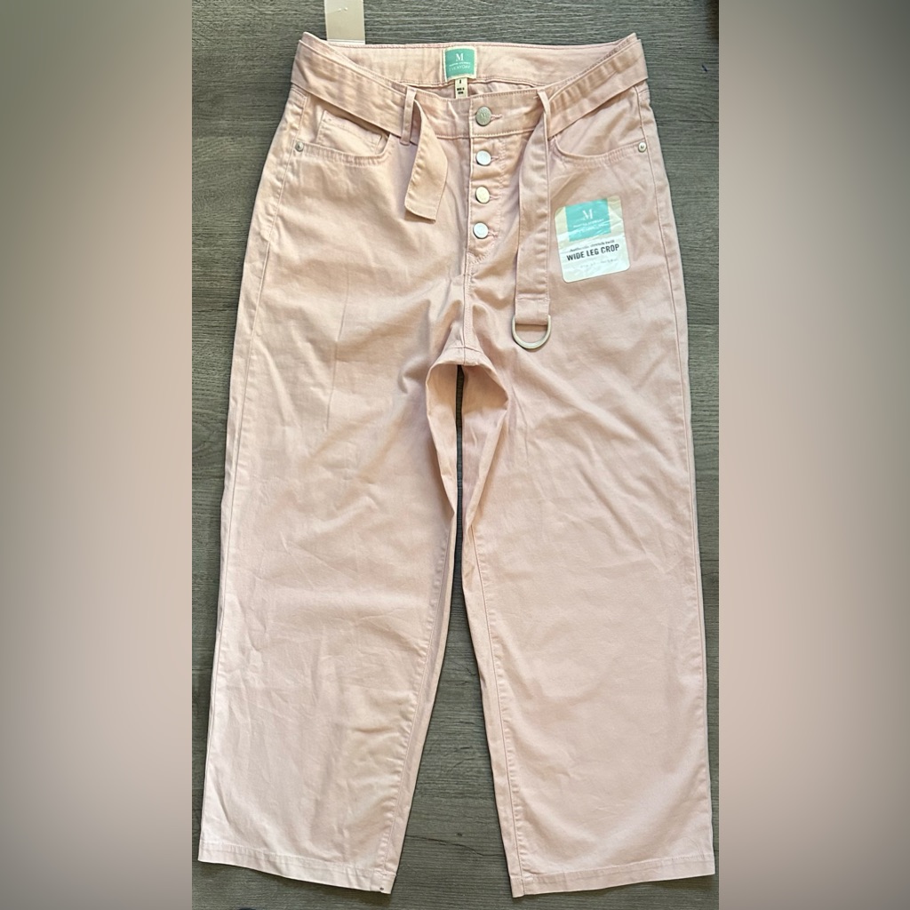 Martha Stewart Everyday Wide Leg Crop Pants Pink Size 8 Martha Stewart Everyday Wide Leg Crop Pants Pink Size 8